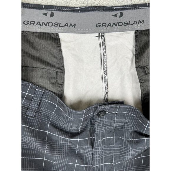 GRAND SLAM Performance Gray Plaid Golf Shorts Mens 42 (fits 39) Bogey Casual - Picture 6 of 9